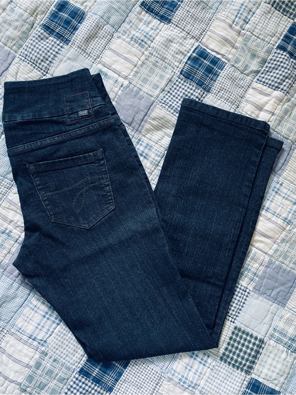 JAG Jeans Dark Indigo Wash Straight Leg Pull-On Style Jeans - 4P